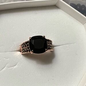 Dripping Gems Rose Gold with Black Onyx Bomb party ring
